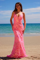 2026 Hot Pink Magnificent Fully Sequined Tulle Gown🤍-Market Grey Boutique