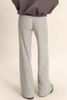 Grey Essential Knit Flare Pants-Market Grey Boutique
