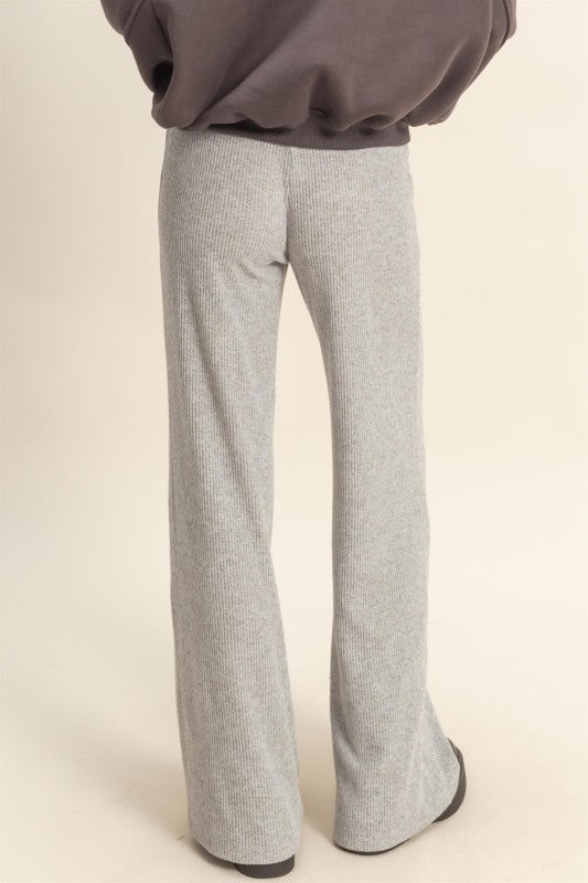 Grey Essential Knit Flare Pants-Market Grey Boutique