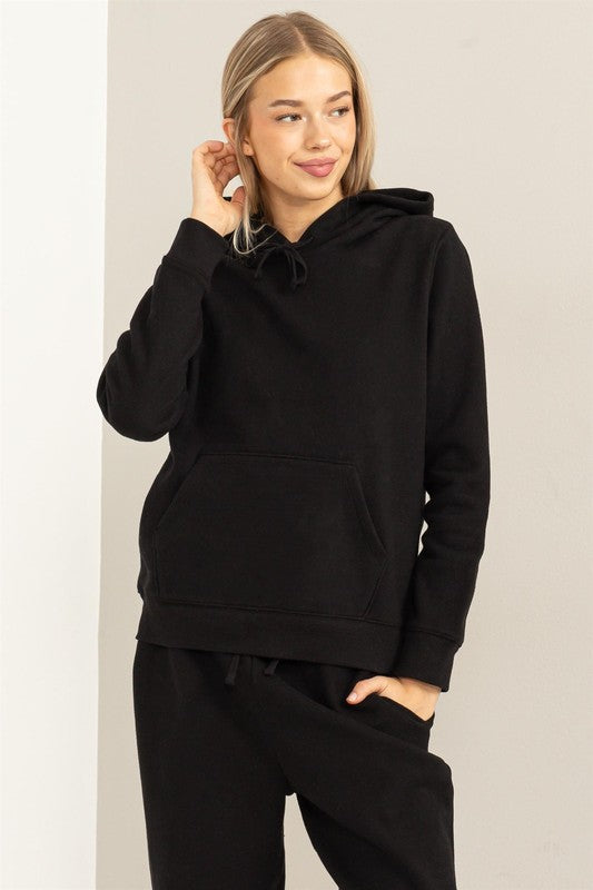 Black Long Sleeve Pullover Hoodie