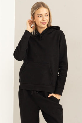 Black Long Sleeve Pullover Hoodie