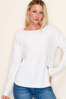 Ivory Mini Waffle Sweater