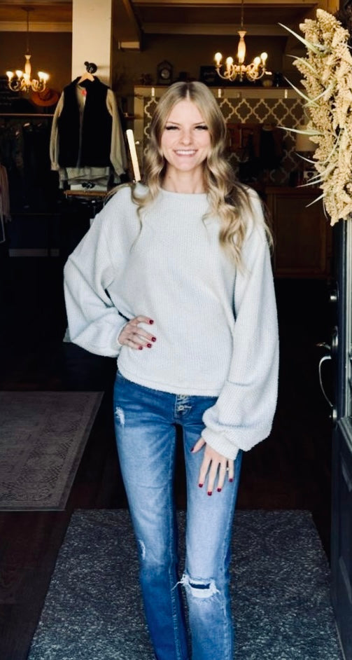 Light Grey Premium Textured Sweater