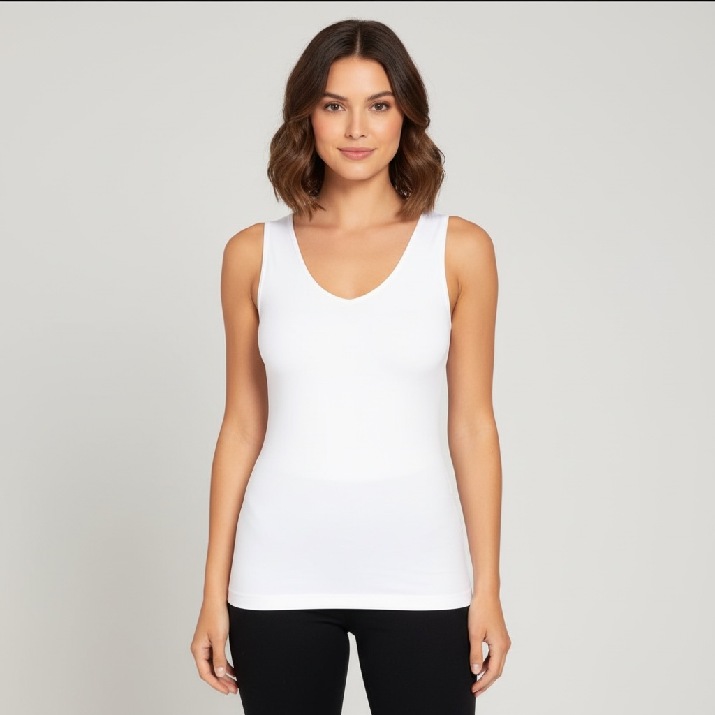 White Front/Back Seamless Tank