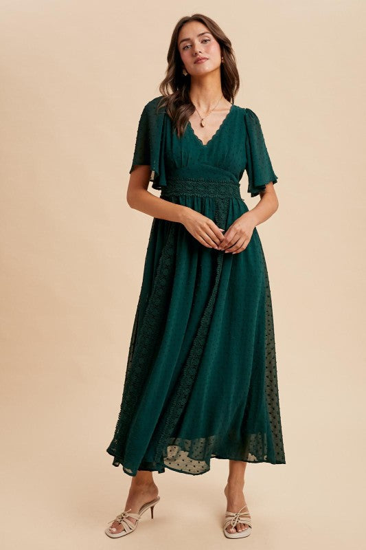 Holly Green Swiss Dot Maxi Dress
