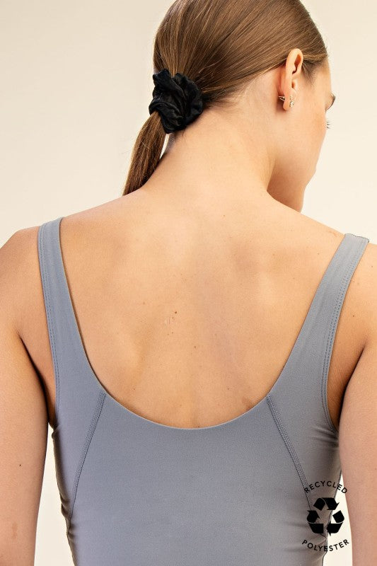 Rhino Grey V Neck Yoga Crop