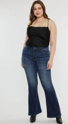 KC Natti Mid Rise Flare Denim-Market Grey Boutique