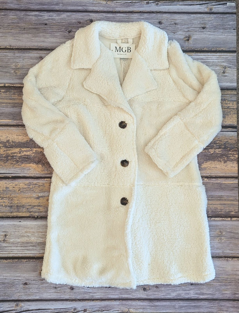 Ivory Button Down Cozy Coat