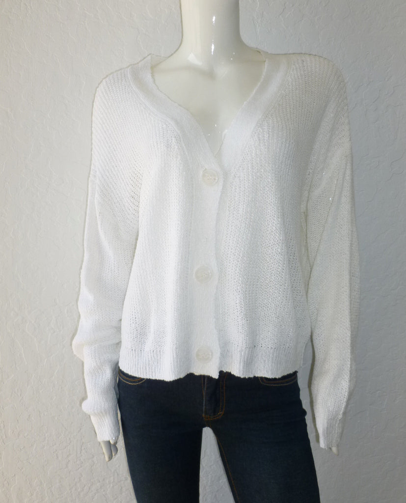 White 3 Button Premium Cardy