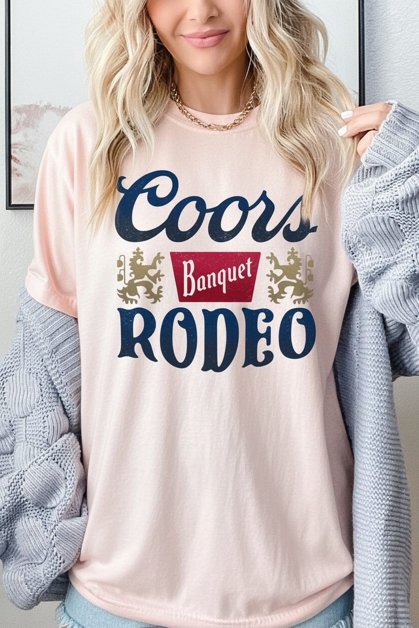 Light Pink Coors Rodeo Banquet Tee-Market Grey Boutique