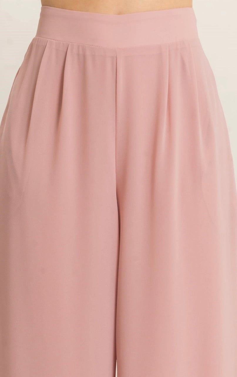 Blush Wide Leg Elegant Pant