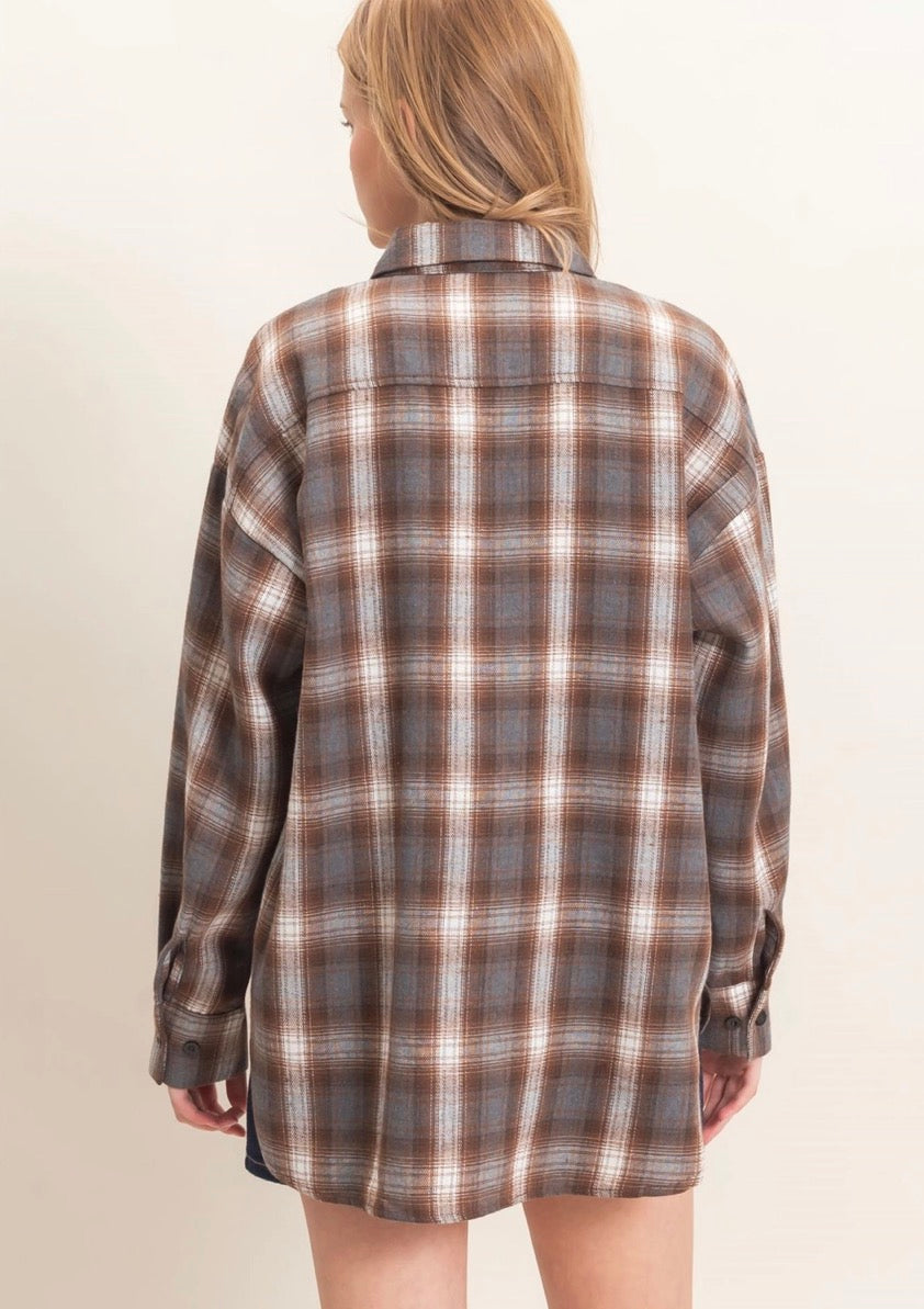 Brown/Grey Plaid Flannel