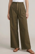 Olive Cotton Twill Wide Leg Pants-Market Grey Boutique