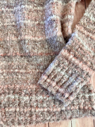 Marled Pink Contrast Sweater