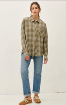 Olive Oversized Flannel-Market Grey Boutique