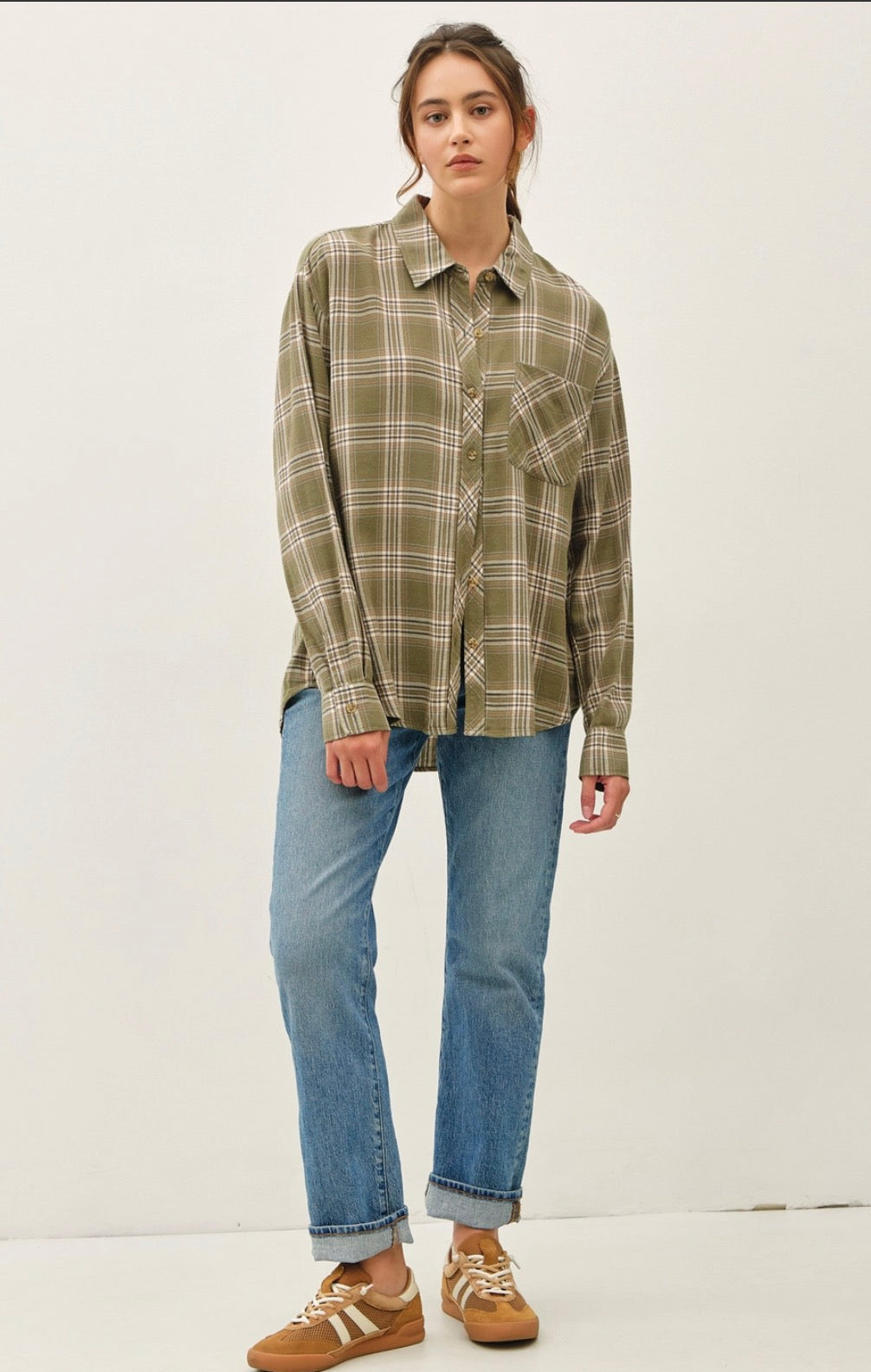 Olive Oversized Flannel