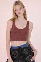 Seamless Ribbed Crop Tank-Market Grey Boutique
