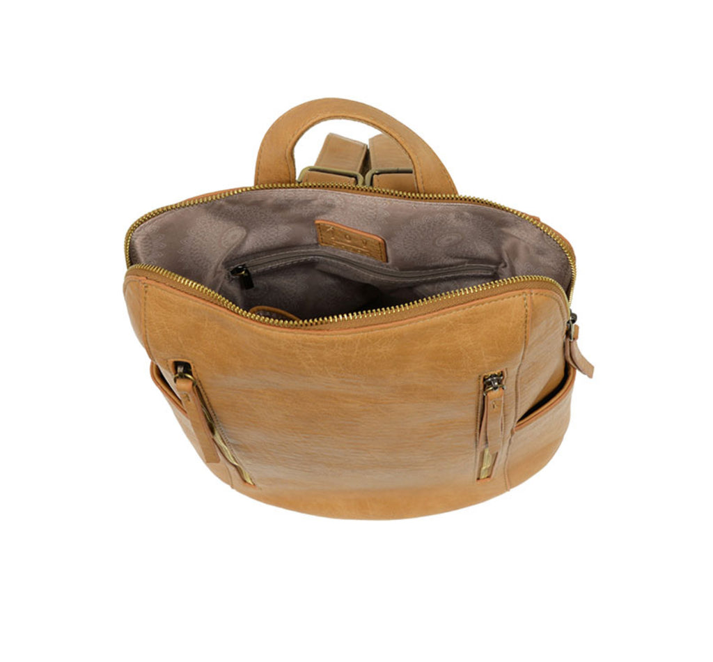 Camel Raegan Double Zipper Backpack