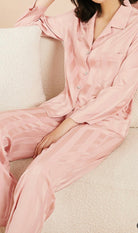 Pink Striped Silky Pajama Set-Market Grey Boutique
