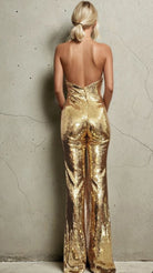 Sequin Formal Jumpsuit-Market Grey Boutique