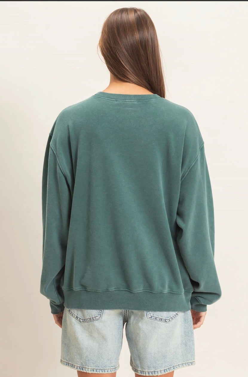 Mineral Wash Crew Neck Sweatshirt