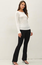 Ivory Essential Basic Boatneck Top-Market Grey Boutique