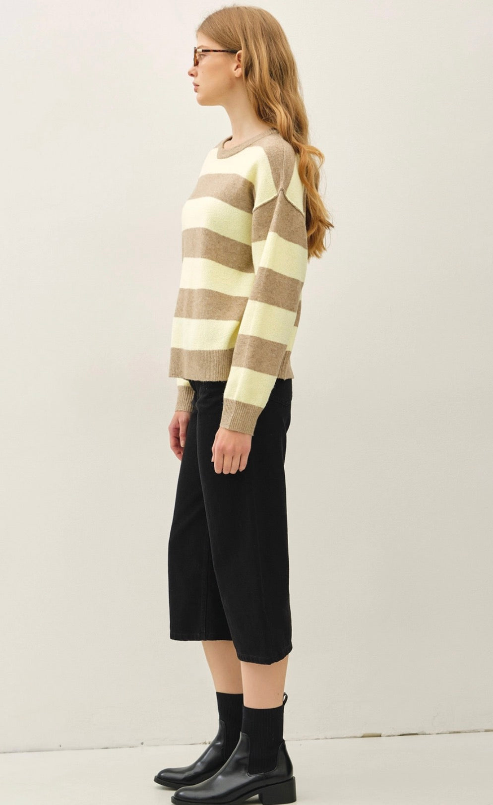Lemonade Dreams Striped Sweater-Market Grey Boutique