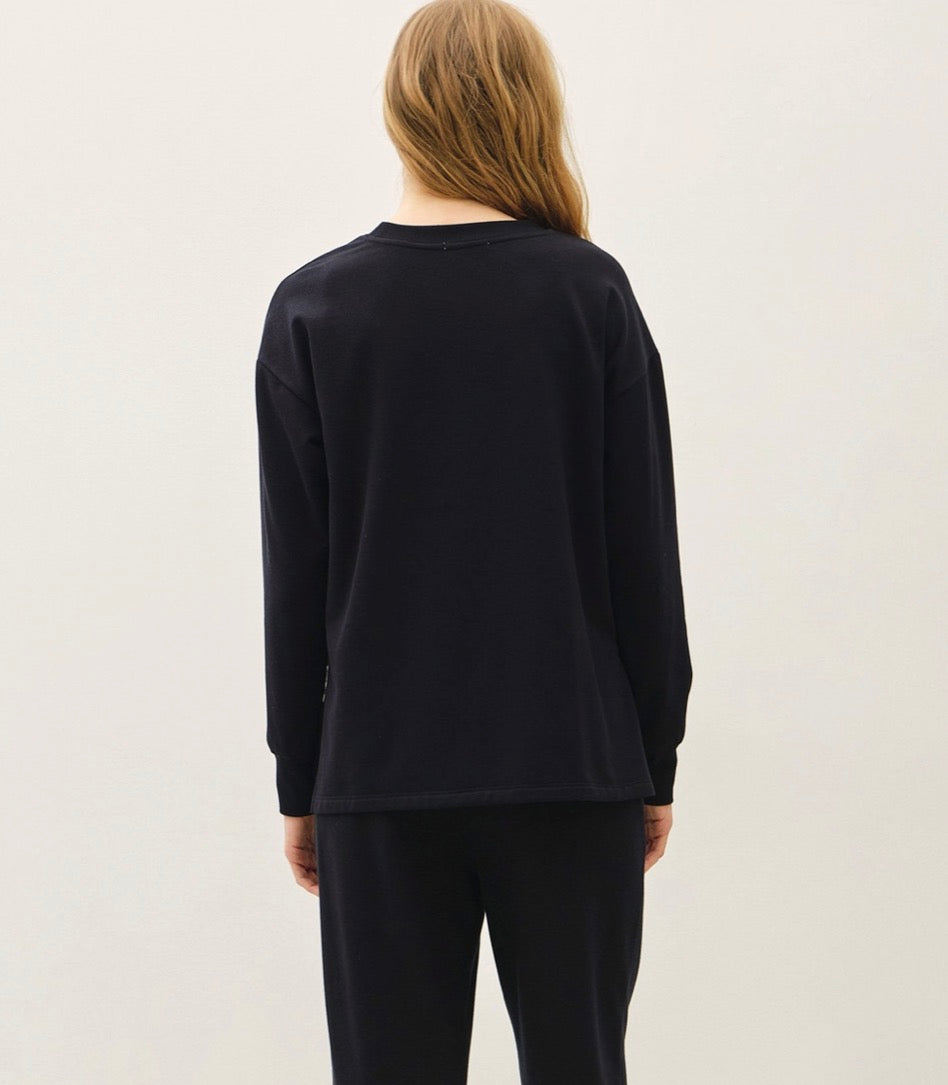 Black Cloud Fleece Boxy Top