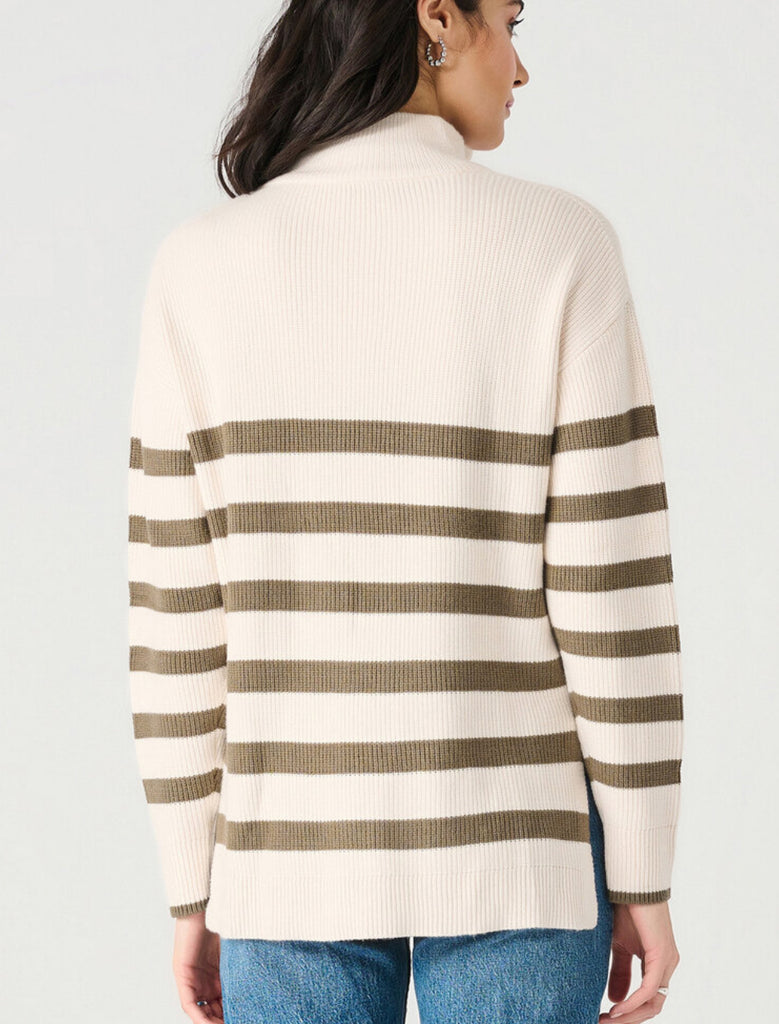 DEX Army/Cream Striped Quarter Zip