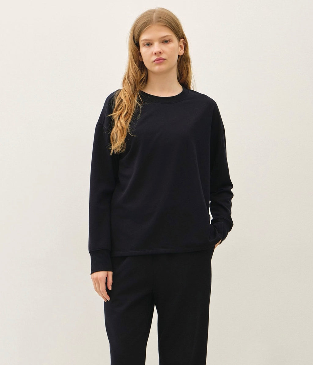 Black Cloud Fleece Boxy Top