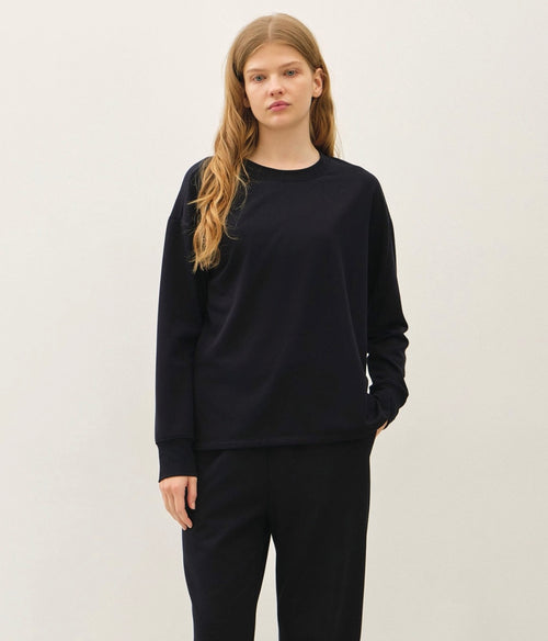 Black Cloud Fleece Boxy Top