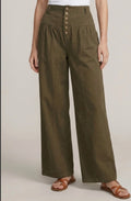 Army Twill Wideleg Twill Crop Pants