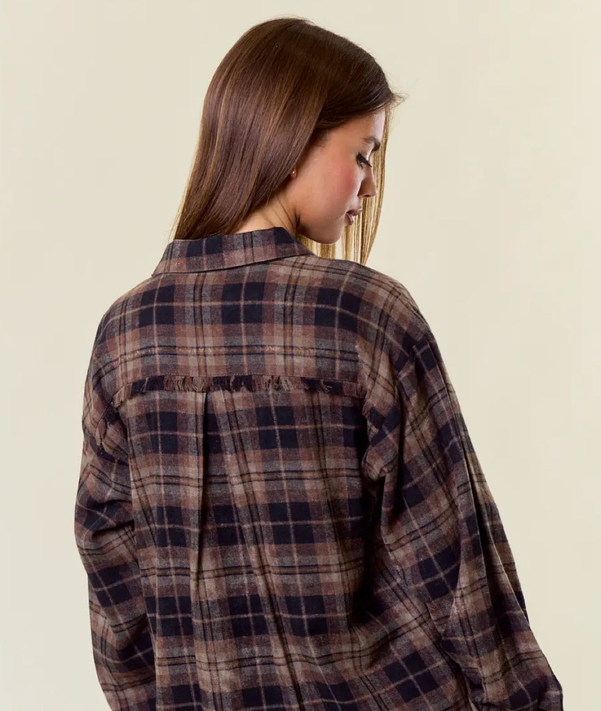 Distressed Black/Brown Flannel
