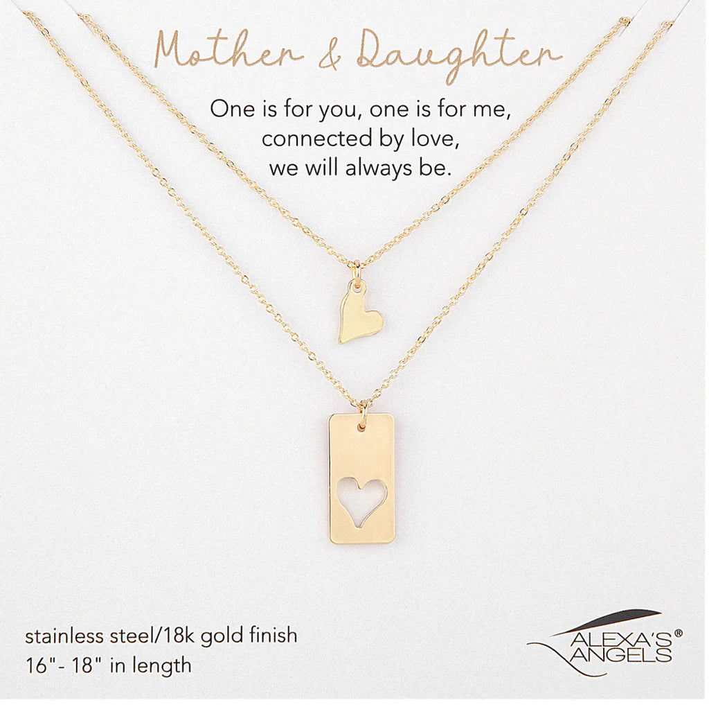 Mother/Daughter Connected Heart Necklace Set