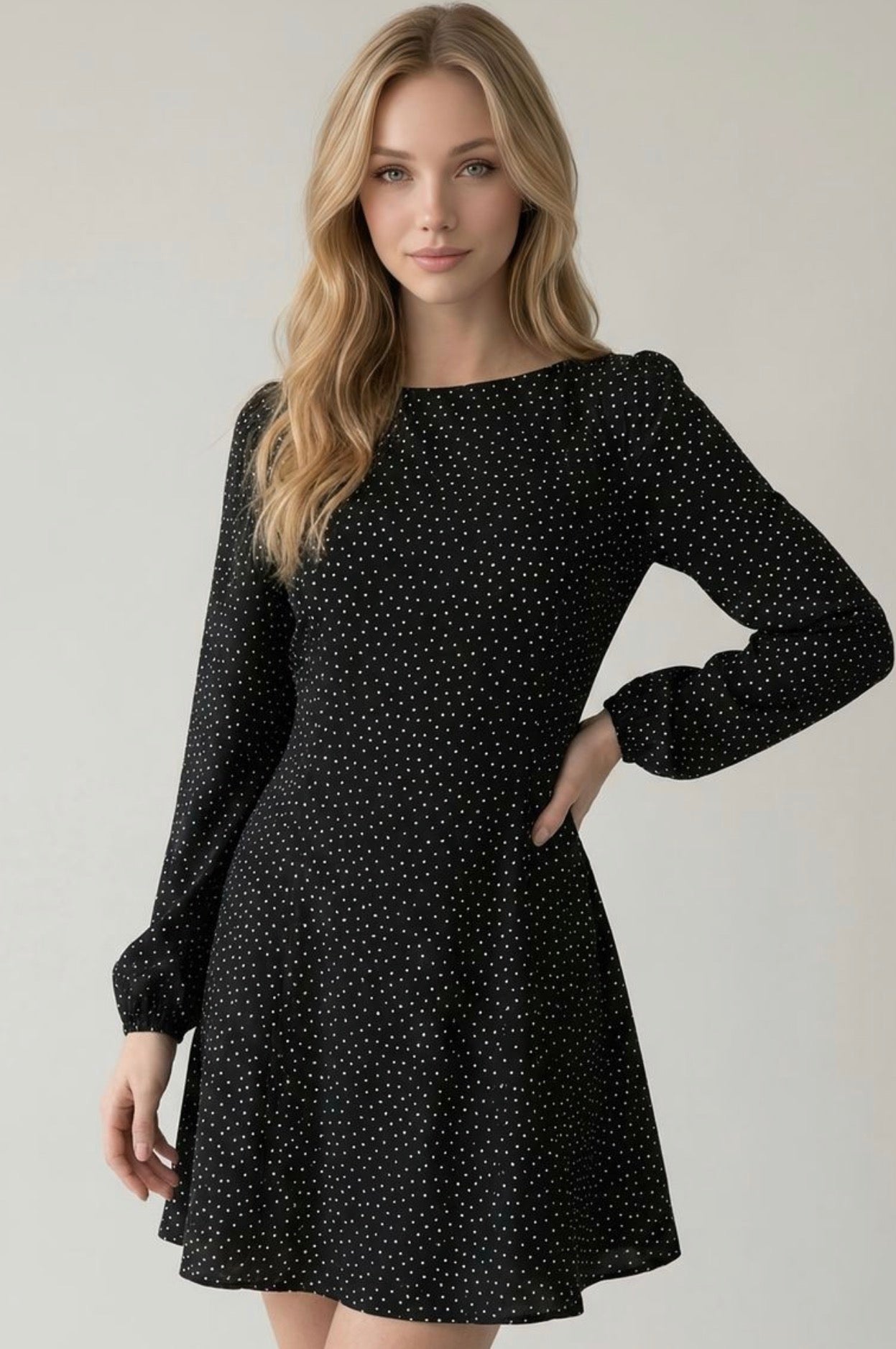 Drop Waist Polka Dot Mini Dress