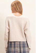 Two Way Tie Bow Detail Sweater-Market Grey Boutique
