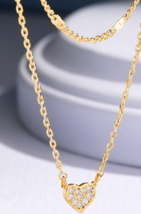 Brass Heart Layered Pendant