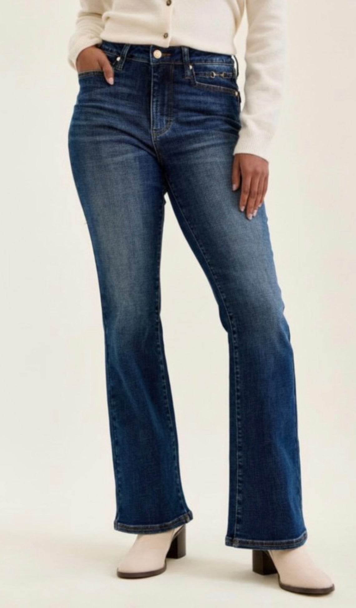 JB MidRise Daisy Bootcut Harness Denim-Market Grey Boutique