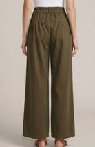 Olive Cotton Twill Wide Leg Pants-Market Grey Boutique