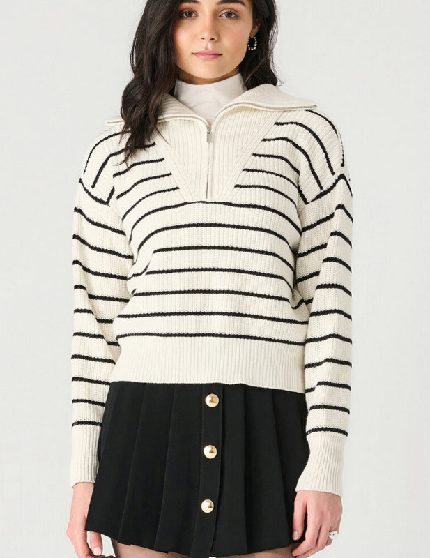 DEX Half Zip Striped Sweater