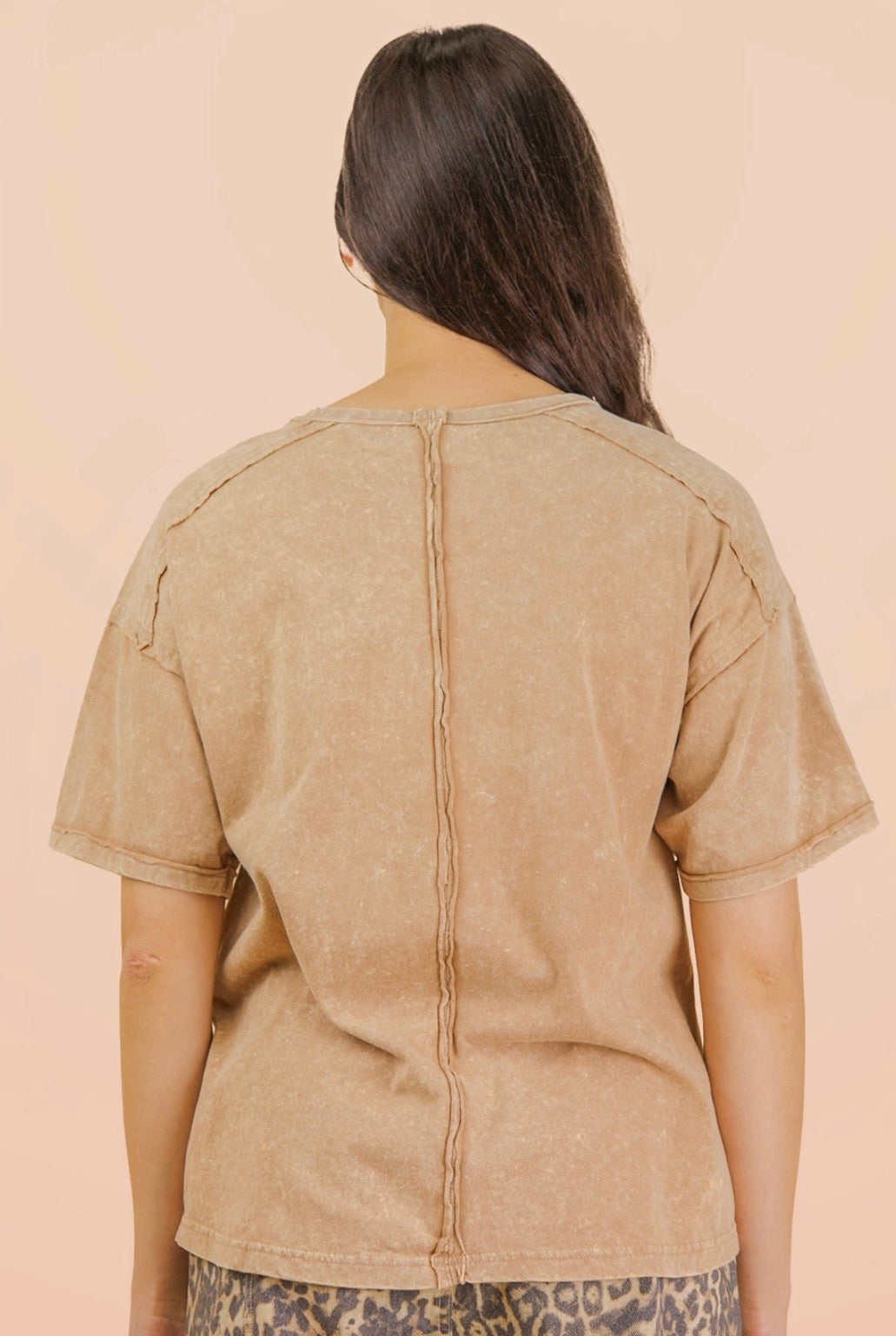 Taupe SS Mineral Washed Top-Market Grey Boutique