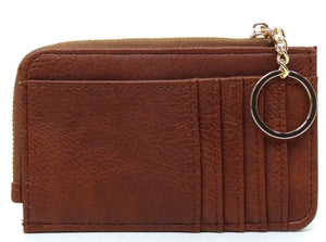 Tan Card Holder Keychain Wallet