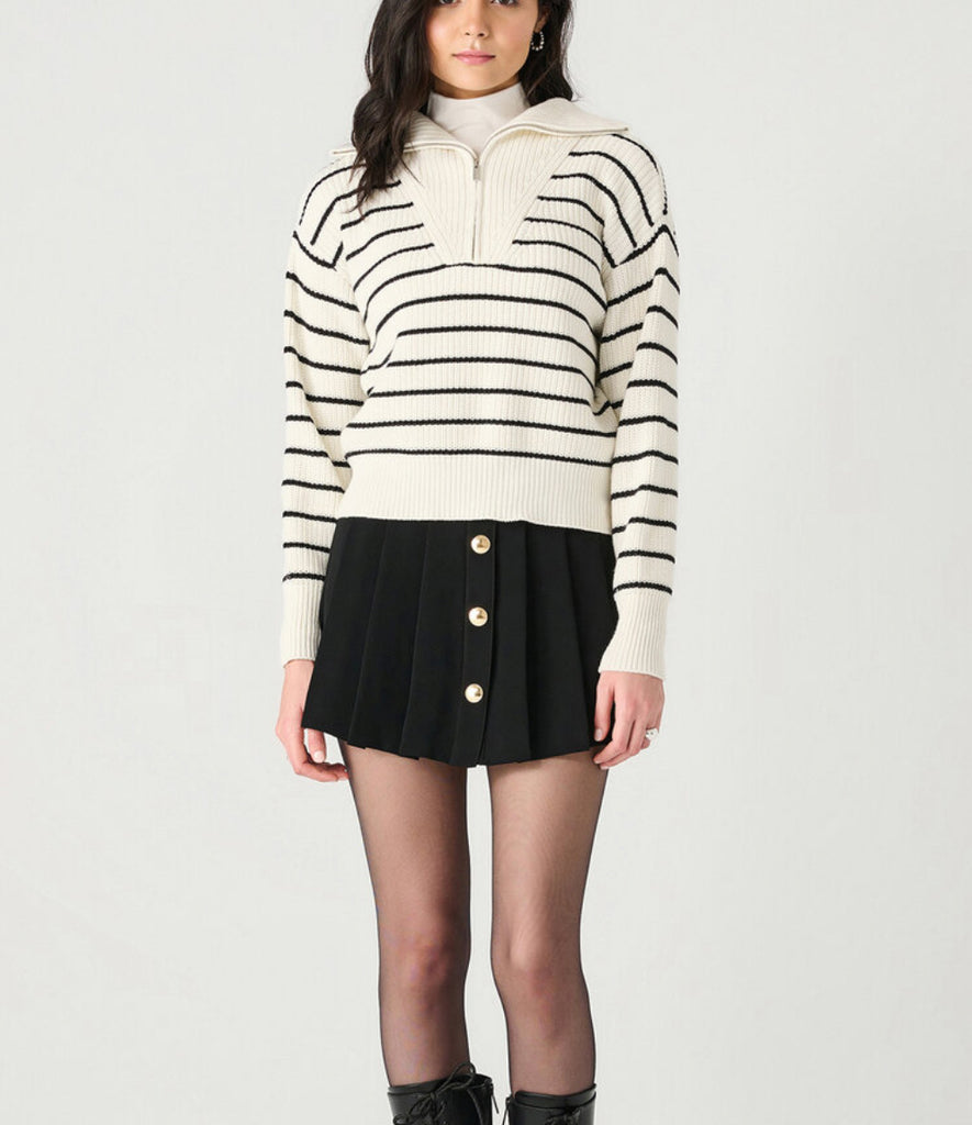 DEX Half Zip Striped Sweater