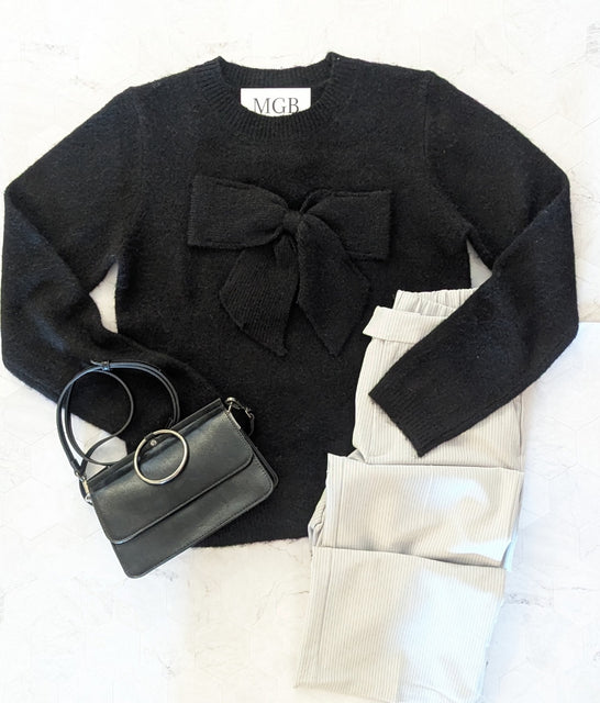 Black Bow Detail Sweater