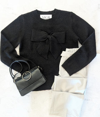 Black Bow Detail Sweater