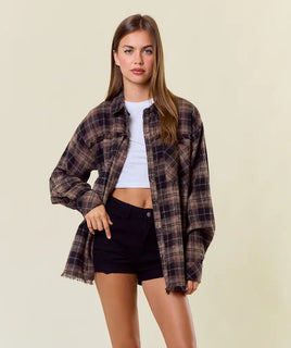Distressed Black/Brown Flannel