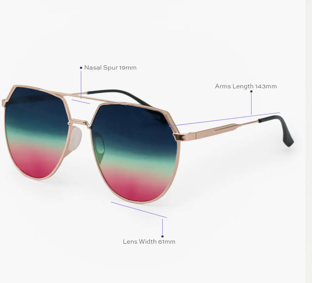 TopFoxx Farrah Rainbow Aviator Sunnies