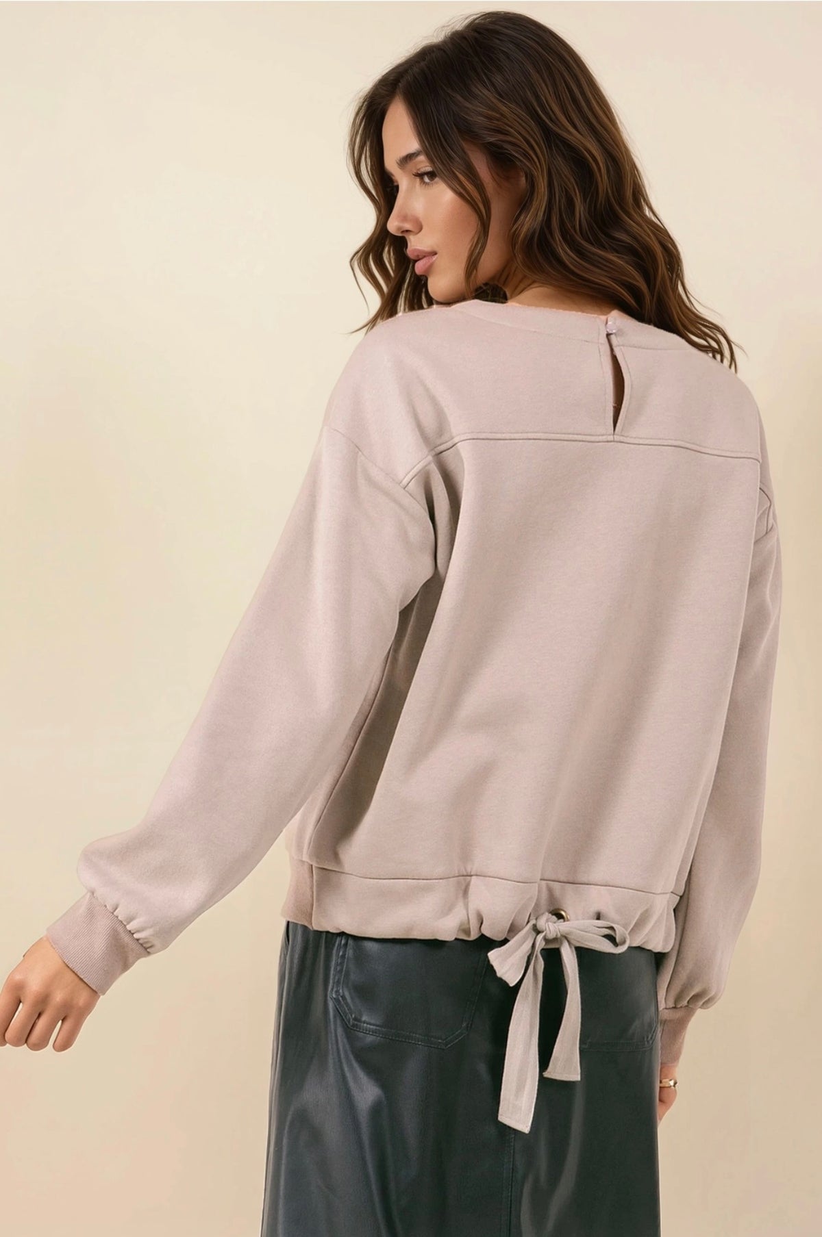Tie It Up Crew-Market Grey Boutique