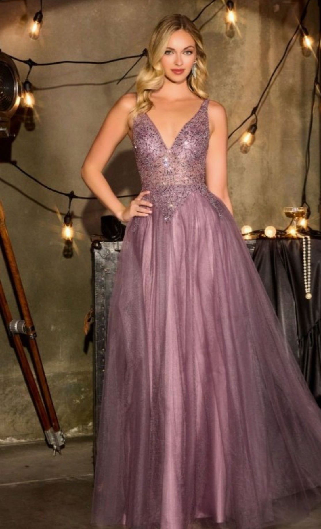 2026 - English Violet Tulle Gown🤍-Market Grey Boutique