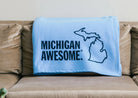 Michigan Awesome Sweatshirt Blanket-Market Grey Boutique